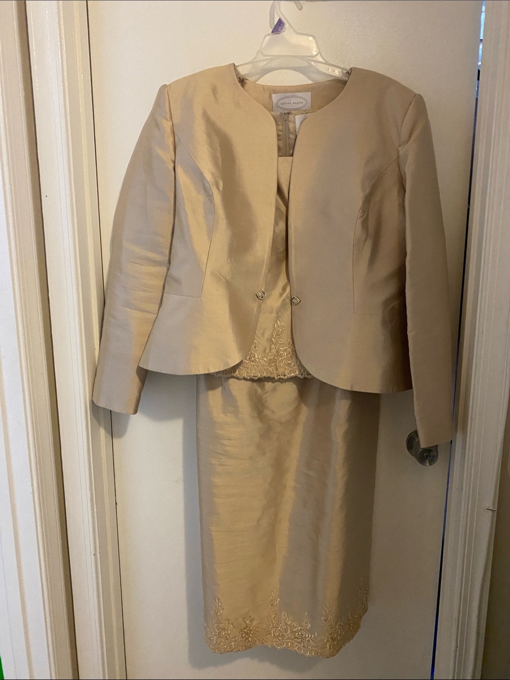 Alfred Angelo Cream Satin Jacket and Skirt Set